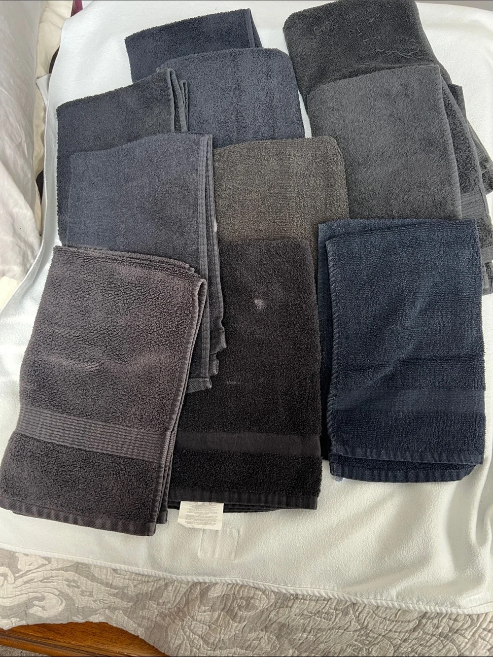 Standard Black hand towels, set of 10